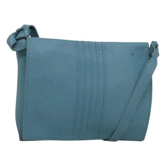 HERMES Shoulder Bag Leather Blue - Picture 1 of 14